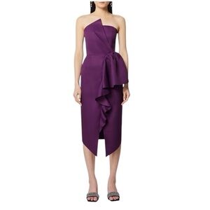 Elliatt - Reception Cascade Ruffle Strapless Cocktail Dress Sz M